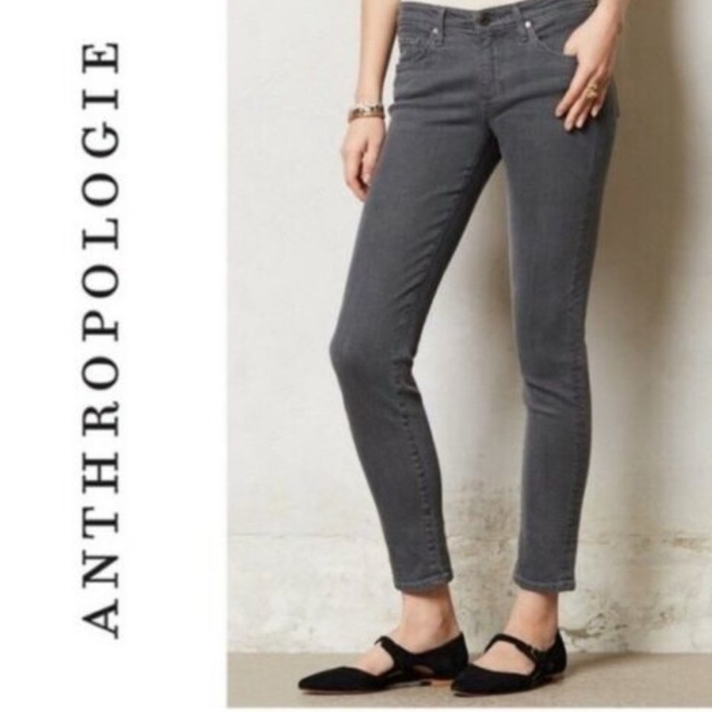 AG ANTHROPOLOGIE THE STEVIE ANKLE SLIM STRAIGHT ANKLE GREY Velvet  32R
